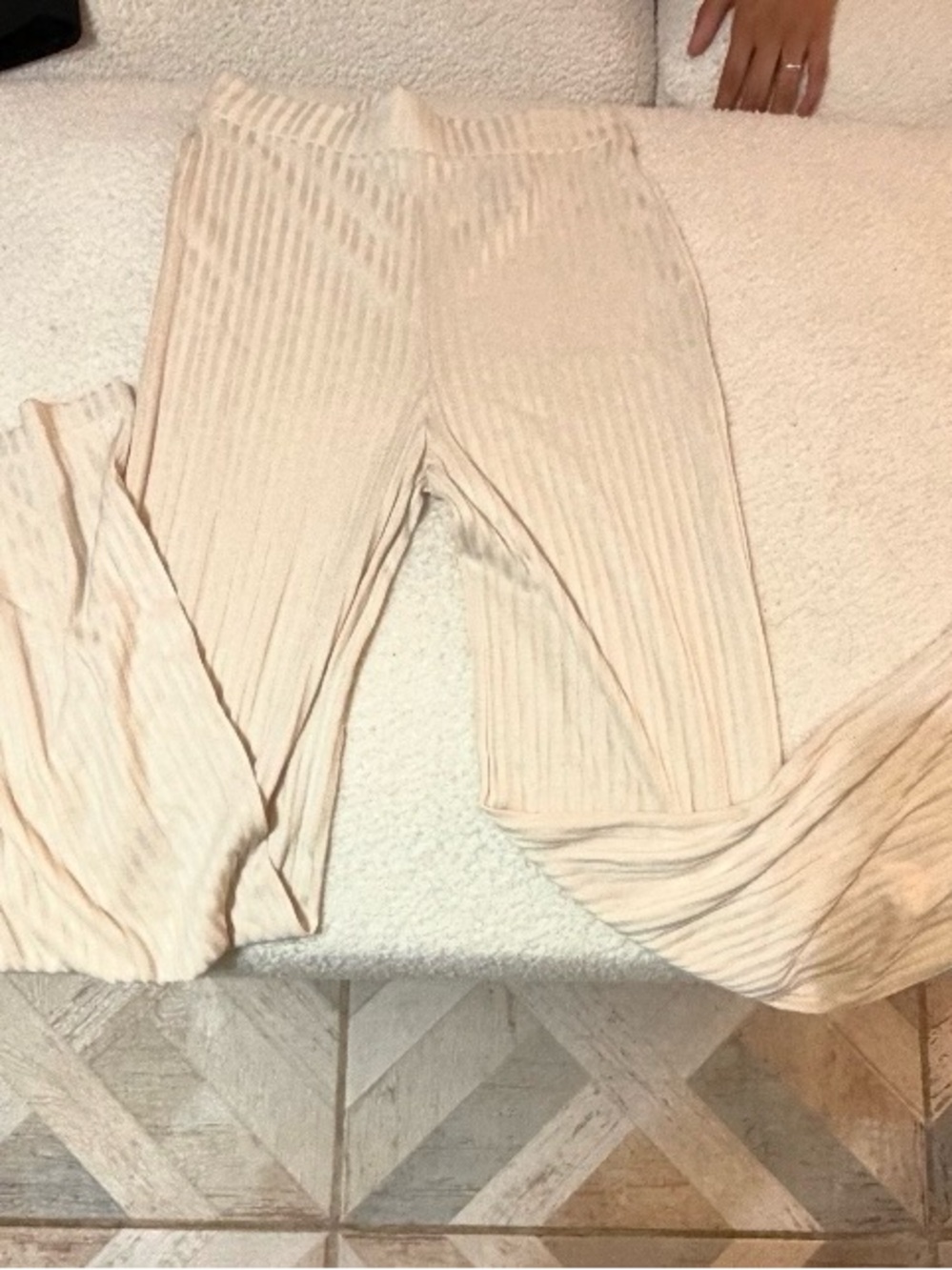 Kids Stretch Leggings in Cream